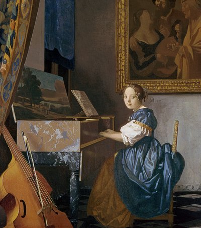 A Young Lady Seated at a Virginal, c.1670 by Jan Vermeer van Delft